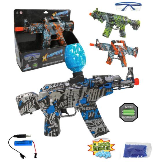 Arma Brinquedo Lançador de Bolinha De Gel Ak47 Elétrica Automática Arminha