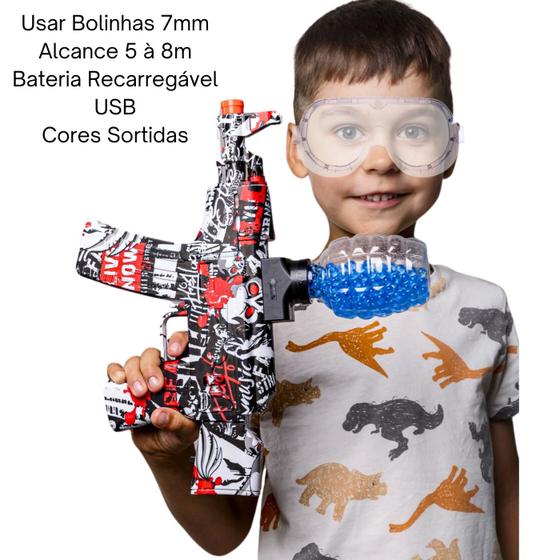 Arma Brinquedo Lançador de Bolinha De Gel Ak47 Elétrica Automática Arminha